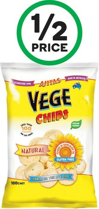 Woolworths Vege Chips Traditional 100g or Rice Crackers 75g – From the Health Food Aisle offer