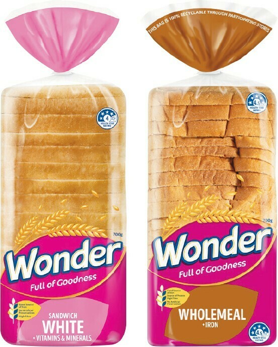 Wonder White Bread Varieties 680700g offer at Woolworths