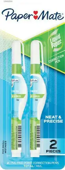 Woolworths Papermate Liquid Paper White Out Correction Pens 7ml Pk 2 offer