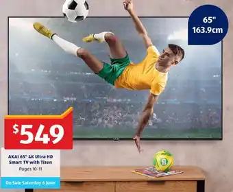 Akai 65" 4k ultra hd Smart TV with Tizen