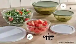 ALDI Glass Bowl 2pc Set offer