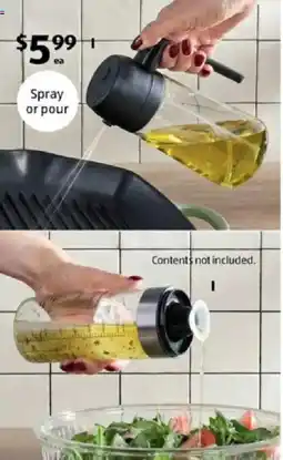 ALDI Oil Spray and Pourer Bottle or Salad Dressing Shaker offer