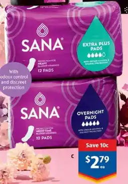 ALDI Sana Incontinence Pads offer