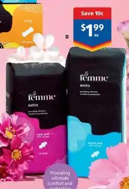 ALDI So Femme Extra Pads with Wings offer