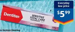 ALDI Dentitex Sensitive Total Care Toothpaste offer