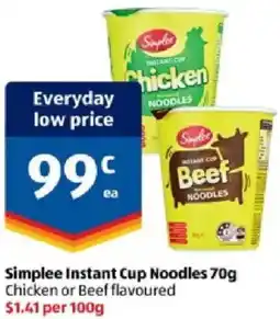 ALDI Simplee Instant Cup Noodles offer