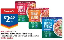ALDI Portview Tuna & Beans Pouch offer