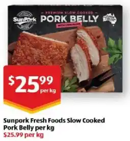 ALDI Sunpork Fresh Foods Slow Cooked Pork Belly offer