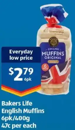 ALDI Bakers Life English Muffins offer