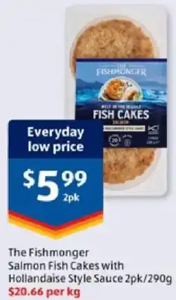 ALDI The Fishmonger Salmon Fish Cakes with Hollandaise Style Sauce offer