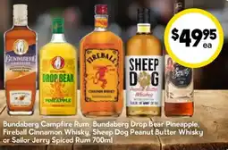 Drakes Sheep Dog Peanut Butter Whisky or Sailor Jerry Spiced Rum offer
