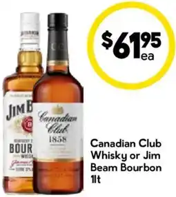 Drakes Canadian Club Whisky or Jim Beam Bourbon offer