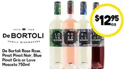 Drakes De Bortoli Rose Rose, Pinot Pinot Noir, Blue Pinot Gris or Love Moscato offer