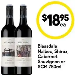 Drakes Bleasdale Malbec, Shiraz, Cabernet Sauvignon or SCM offer
