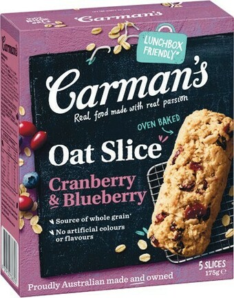 Woolworths Carman’s Oat Slice 175g Pk 5 offer