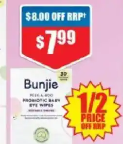 Chemist Warehouse Bunjie Probiotic Baby Eye Wipes offer