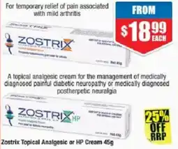 Chemist Warehouse Zostrix Topical Analgesic or HP Cream offer