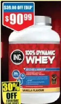 Chemist Warehouse INC. 100% Dynamic Whey Vanilla offer