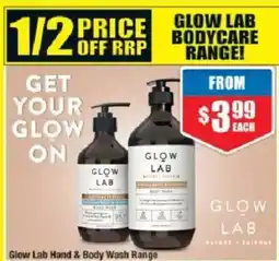 Chemist Warehouse Glow Lab Hand & Body Wash Range offer