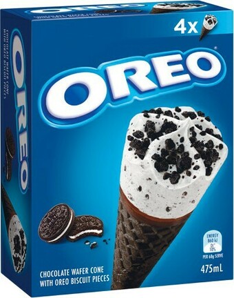 Woolworths Oreo Cookie, Stick Sandwich or Cones 300-475ml Pk 4 offer