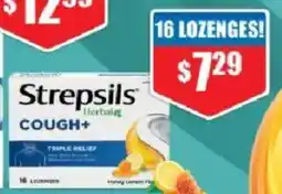 Chemist Warehouse Strepsils Herbal Dry Cough+ Honey & Lemon offer