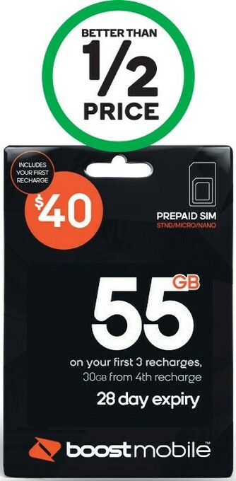 Woolworths Boost $40 SIM KitΔ offer