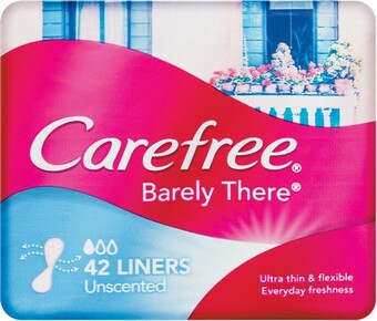 Woolworths Carefree Barely There Panty Liners Ultra Thin Breathable Pk 42 offer