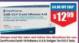 Chemist Warehouse CorePharma Covid-19/Influenza A & B Antigen Test Kit 5 Tests offer