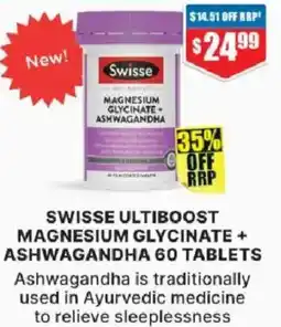 Chemist Warehouse Swisse ultiboost magnesium glycinate + ashwagandha offer