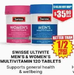 Chemist Warehouse Swisse ultivite men's & women's multivitamin offer