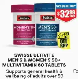 Chemist Warehouse Swisse ultivite men's & women's 50+ multivitamin offer