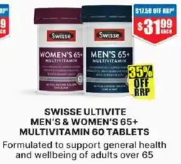 Chemist Warehouse Swisse ultivite men's & women's 65+ multivitamin offer