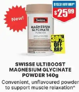 Chemist Warehouse Swisse ultiboost magnesium glycinate powder offer