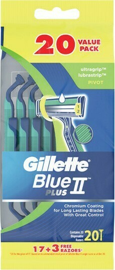 Woolworths Gillette Blue 2 Pivot Plus Disposable Razors Pk 20 offer