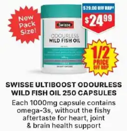 Chemist Warehouse Swisse ultiboost odourless wild fish oil offer