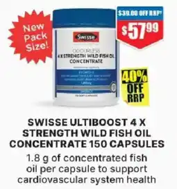 Chemist Warehouse Swisse ultiboost 4 x strength wild fish oil concentrate offer