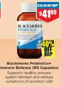 Chemist Warehouse Blackmores Probiotics+ Immune Defence offer