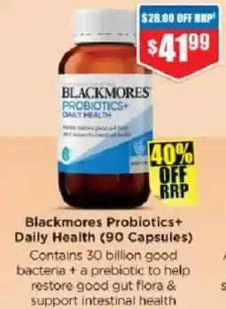 Chemist Warehouse Blackmores Probiotics+ Daily Health offer