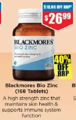 Chemist Warehouse Blackmores Bio Zinc offer