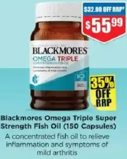 Chemist Warehouse Blackmores Omega Triple Super Strength Fish Oil offer