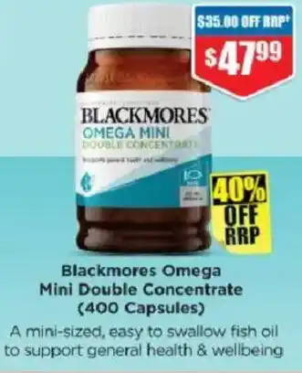 Chemist Warehouse Blackmores Omega Mini Double Concentrate offer