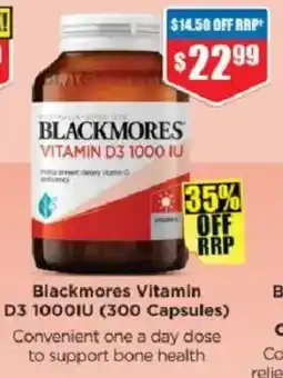 Chemist Warehouse Blackmores Vitamin D3 1000IU offer