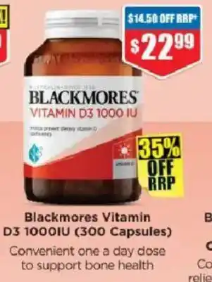 Chemist Warehouse Blackmores Vitamin D3 1000IU offer
