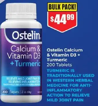 Chemist Warehouse Ostelin Calcium & Vitamin D3 +Turmeric offer
