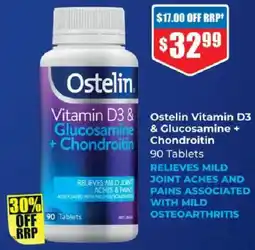 Chemist Warehouse ostelin Vitamin D3 Glucosamine & Glucosamine + +Chondroitin offer