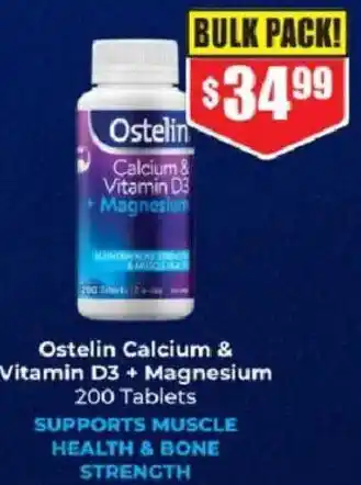 Chemist Warehouse Ostelin Calcium & Vitamin D3 + Magnesium offer