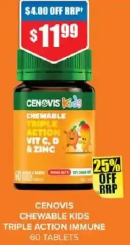 Chemist Warehouse Cenovis chewable kids triple action immune offer