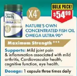 Chemist Warehouse Nature's own concentrated fish oil omega ultra 90 offer