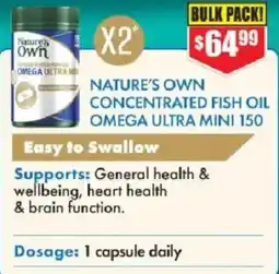 Chemist Warehouse Nature's own concentrated fish oil omega ultra mini 150 offer