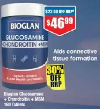 Chemist Warehouse Bioglan Glucosamine +Chondroitin + MSM offer